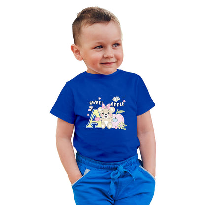 Sweet Apple Bear Kids T-Shirt - Super Combed Bio-Wash Cotton (D156)