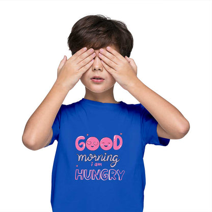 "Good Morning, I Am Hungry" Kids Cotton T-Shirt - Comfy & Playful! (D98)