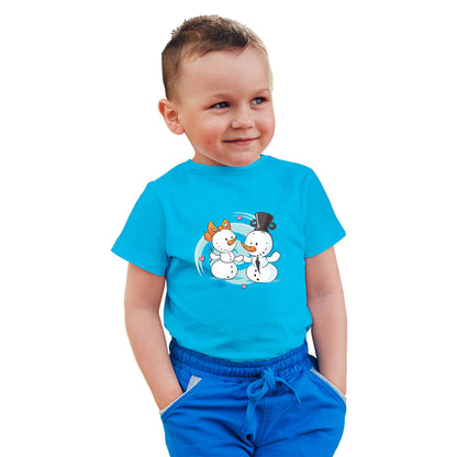 Snow Ball Delight Kids T-Shirt - Super Combed Cotton, Round Neck, Half Sleeves (D106)