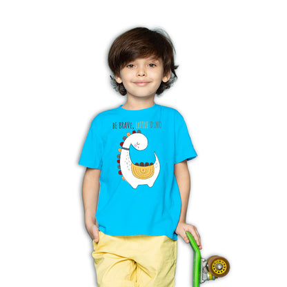 Be Brave Little Dino Kids T-Shirt - Super Combed Bio-Wash Cotton (D135)