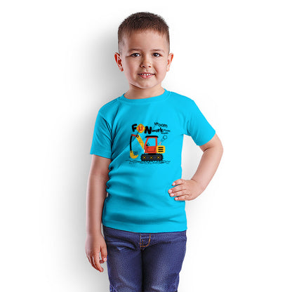 Fun Work Excavator Kids T-Shirt - Soft Cotton for Little Builders (D138)