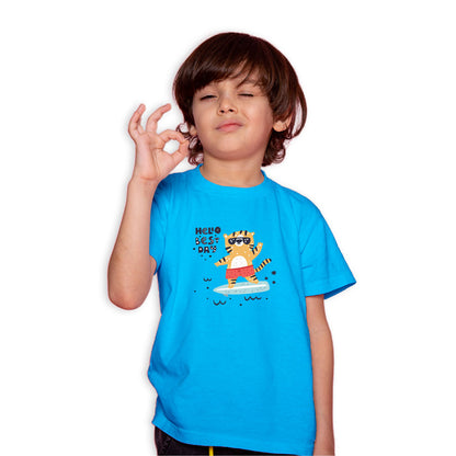 Hello Tiger Kids T-Shirt - Super Combed Cotton for a Wild Summer! (D165)