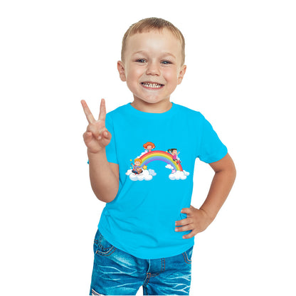 Personalized Rainbow Kids T-Shirt - Custom Name Print on Soft Cotton (D67)