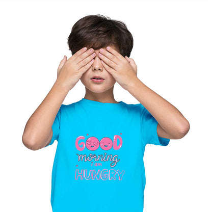 "Good Morning, I Am Hungry" Kids Cotton T-Shirt - Comfy & Playful! (D98)
