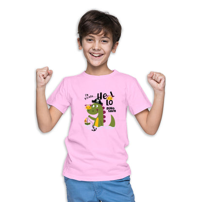 Dino Pirate Adventure Kids T-Shirt - Super Combed Bio-Wash Cotton (D120)