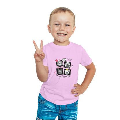 Adorable Dog Faces Kids T-Shirt - Super Combed Bio-Wash Cotton (D140)