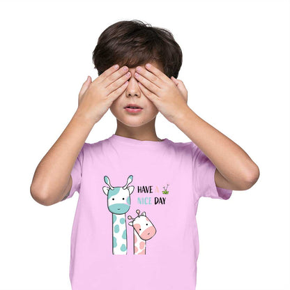 Cute Giraffe Kids T-Shirt - Soft Cotton, Fun & Playful Design (D149)