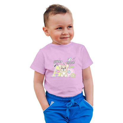 Sweet Apple Bear Kids T-Shirt - Super Combed Bio-Wash Cotton (D156)