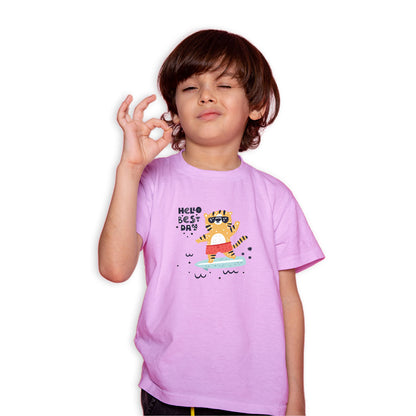 Hello Tiger Kids T-Shirt - Super Combed Cotton for a Wild Summer! (D165)