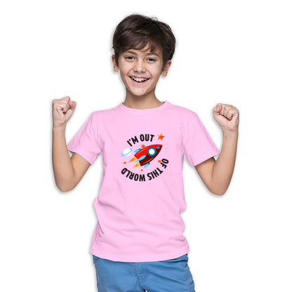 I Am Out of the World Kids T-Shirt - Super Combed Bio-Wash Cotton (D39)