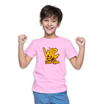 We Do It Like This Kids Christmas T-Shirt - Super Combed Bio-Wash Cotton (D74)