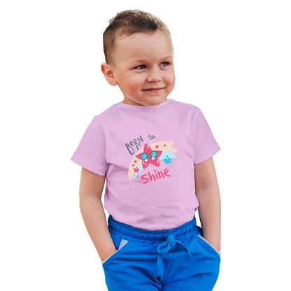 Born to Shine Kids T-Shirt - Super Combed Bio-Wash Cotton (D89)