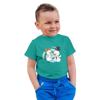 Snow Ball Delight Kids T-Shirt - Super Combed Cotton, Round Neck, Half Sleeves (D106)