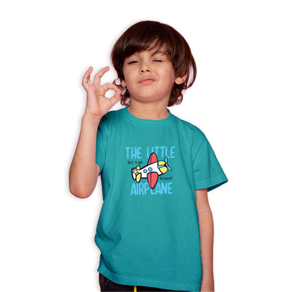 The Little Airplane Kids T-Shirt - Super Combed Bio-Wash Cotton (D114)