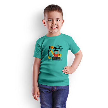 Fun Work Excavator Kids T-Shirt - Soft Cotton for Little Builders (D138)