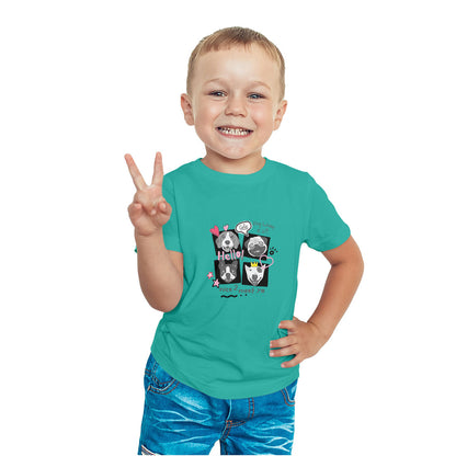 Adorable Dog Faces Kids T-Shirt - Super Combed Bio-Wash Cotton (D140)