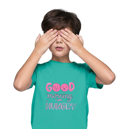 "Good Morning, I Am Hungry" Kids Cotton T-Shirt - Comfy & Playful! (D98)