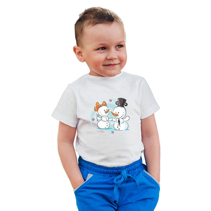 Snow Ball Delight Kids T-Shirt - Super Combed Cotton, Round Neck, Half Sleeves (D106)