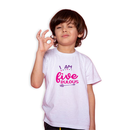 5th Birthday Kids T-Shirt - Super Combed Bio-Wash Cotton (D119)
