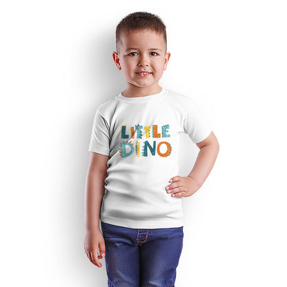 Little Dino Kids T-Shirt - Combed Cotton, Round Neck, Half Sleeve (D129)