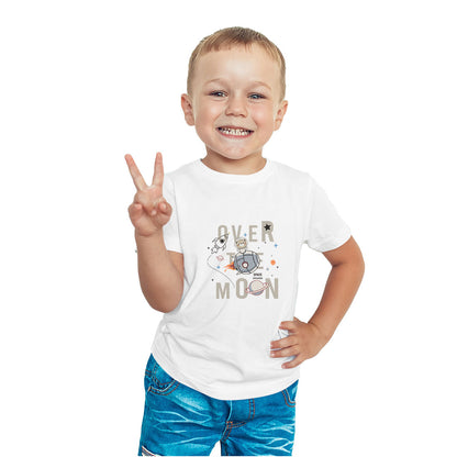 Bear Over the Moon Kids T-Shirt - Super Combed Bio-Wash Cotton (D132)