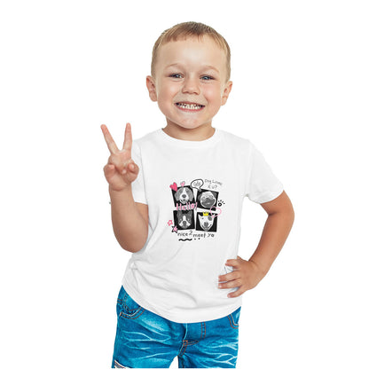 Adorable Dog Faces Kids T-Shirt - Super Combed Bio-Wash Cotton (D140)