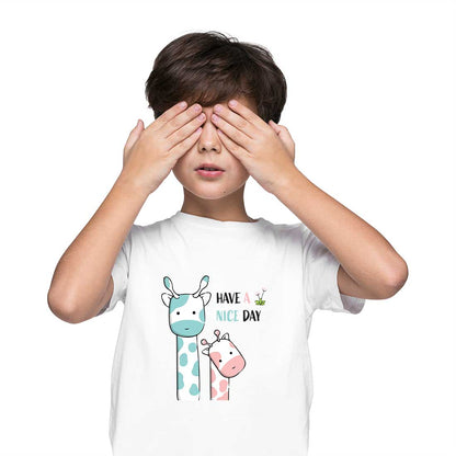 Cute Giraffe Kids T-Shirt - Soft Cotton, Fun & Playful Design (D149)