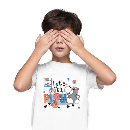 Let's Go and Play Kids T-Shirt - Soft Cotton for All-Day Fun (D157)