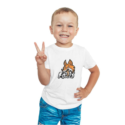 Fox Print Kids T-Shirt - Soft, Combed Cotton Comfort (D94)