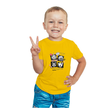 Adorable Dog Faces Kids T-Shirt - Super Combed Bio-Wash Cotton (D140)