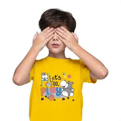 Let's Go and Play Kids T-Shirt - Soft Cotton for All-Day Fun (D157)