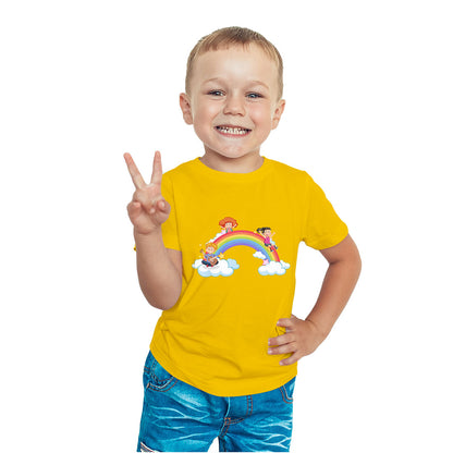 Personalized Rainbow Kids T-Shirt - Custom Name Print on Soft Cotton (D67)