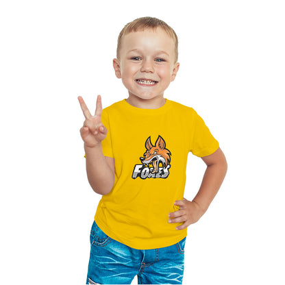 Fox Print Kids T-Shirt - Soft, Combed Cotton Comfort (D94)