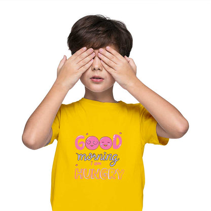 "Good Morning, I Am Hungry" Kids Cotton T-Shirt - Comfy & Playful! (D98)