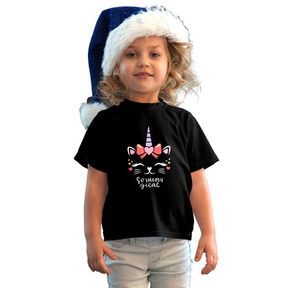 So Meow-gical Kids' Cotton T-Shirt - Super Combed Bio-Wash (D108)