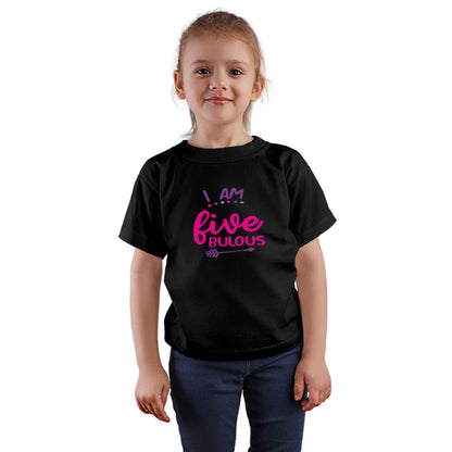 5th Birthday Kids T-Shirt - Super Combed Bio-Wash Cotton (D119)