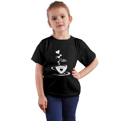 I Love Coffee Kids T-Shirt - Super Combed Bio-Wash Cotton (D12)