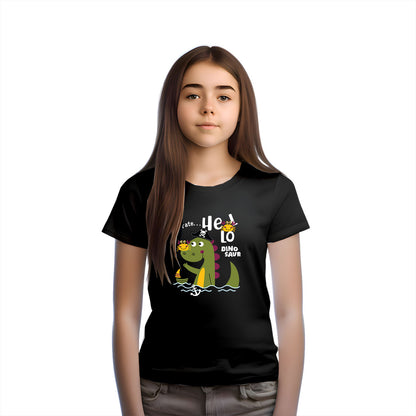 Dino Pirate Adventure Kids T-Shirt - Super Combed Bio-Wash Cotton (D120)