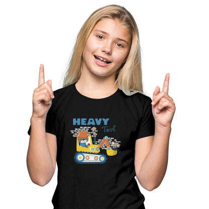 Kids Cartoon Construction Adventure T-Shirt - Super Combed Cotton, Half Sleeve (D130)