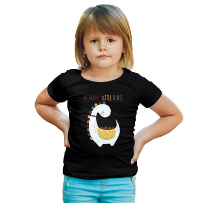 Be Brave Little Dino Kids T-Shirt - Super Combed Bio-Wash Cotton (D135)
