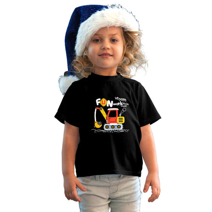 Fun Work Excavator Kids T-Shirt - Soft Cotton for Little Builders (D138)