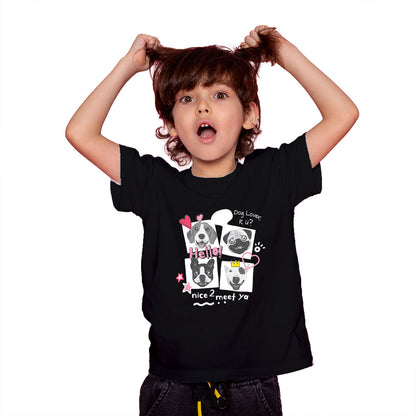 Adorable Dog Faces Kids T-Shirt - Super Combed Bio-Wash Cotton (D140)