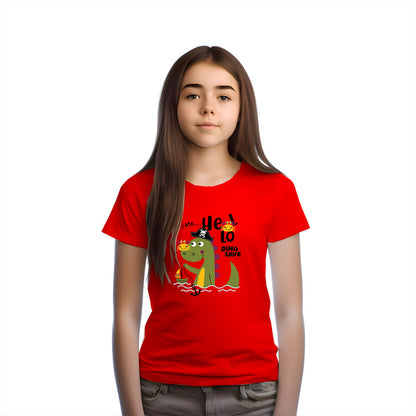 Dino Pirate Adventure Kids T-Shirt - Super Combed Bio-Wash Cotton (D120)