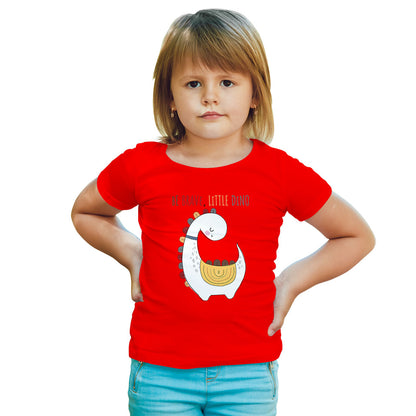 Be Brave Little Dino Kids T-Shirt - Super Combed Bio-Wash Cotton (D135)