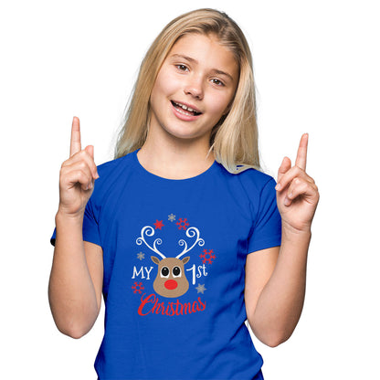 🎄 My First Christmas Kids T-Shirt - Round Neck, Half Sleeve (D1)