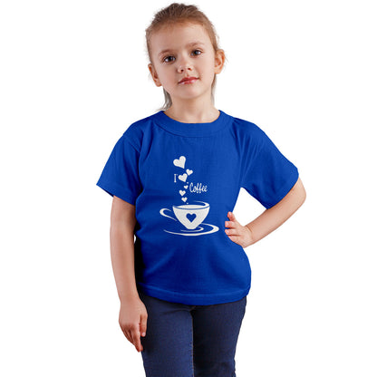 I Love Coffee Kids T-Shirt - Super Combed Bio-Wash Cotton (D12)