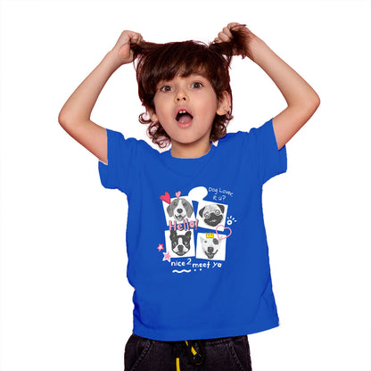 Adorable Dog Faces Kids T-Shirt - Super Combed Bio-Wash Cotton (D140)