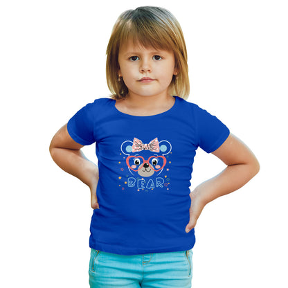 Adorable Girl Bear Kids T-Shirt - Super Combed Bio-Wash Cotton (D152)