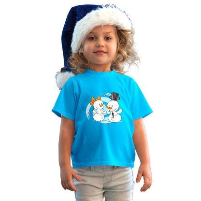 Snow Ball Delight Kids T-Shirt - Super Combed Cotton, Round Neck, Half Sleeves (D106)