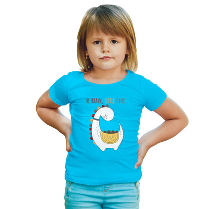 Be Brave Little Dino Kids T-Shirt - Super Combed Bio-Wash Cotton (D135)